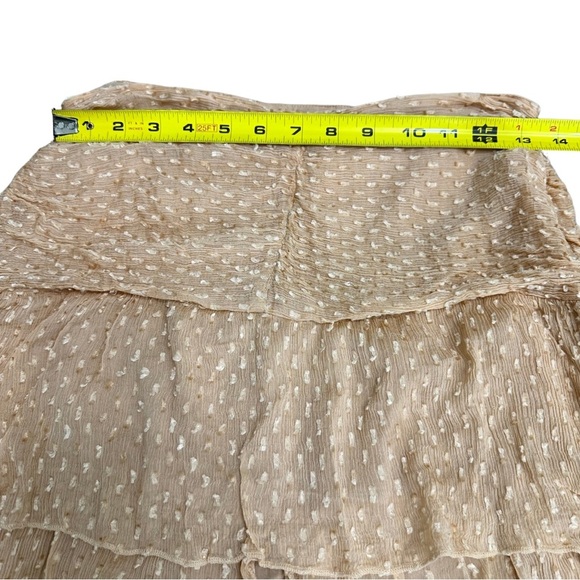 Z&L Tiered Asymmetrical Peach Maxi Skirt SZ Small Sheer Bohemian Romantic GUC - Picture 6 of 8